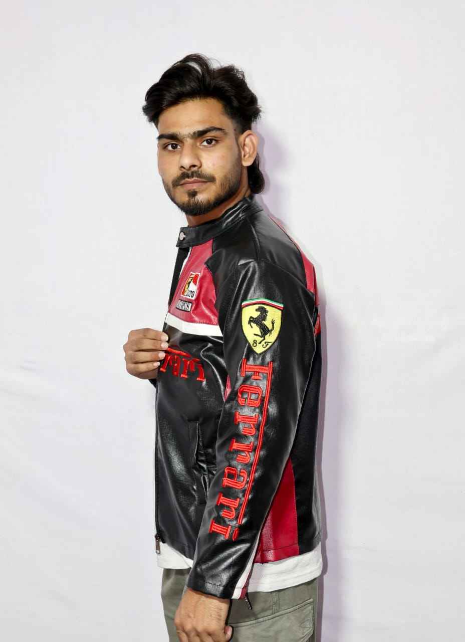 Olympus Ferrari racing jacket fully embroidered .