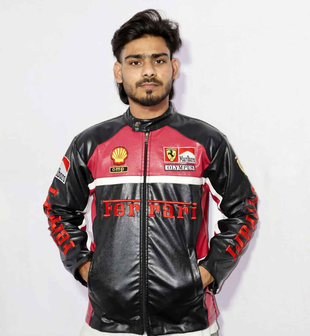Olympus Ferrari racing jacket fully embroidered .