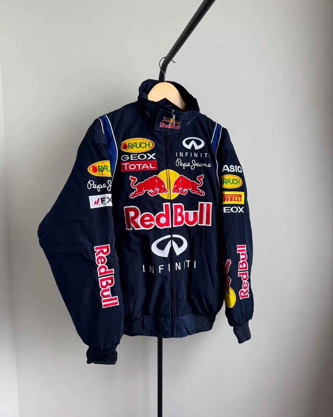 Red bull fully Embroidered racing jacket in blue.
