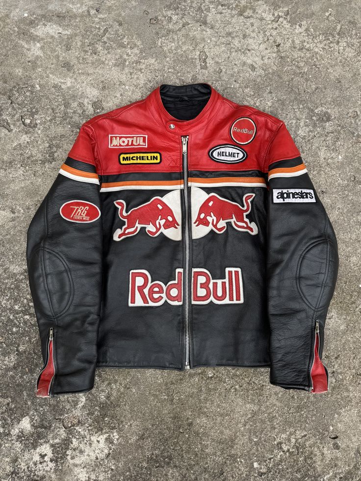 Red bull racing jacket fully Embroidered and unique style.